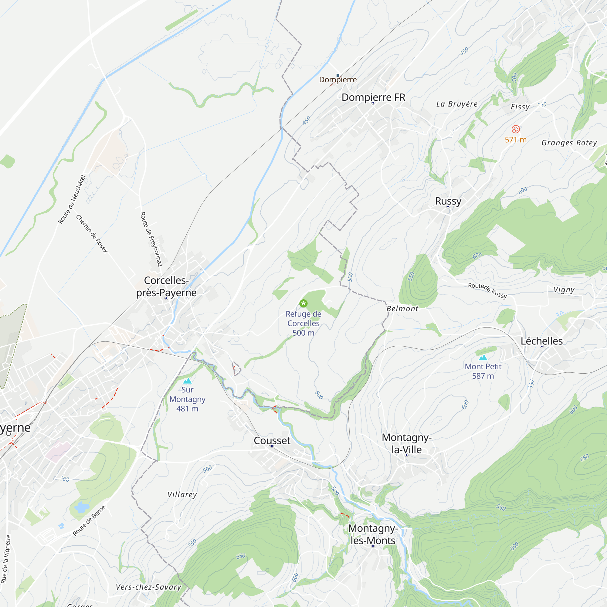 Refuge de Corcelles map