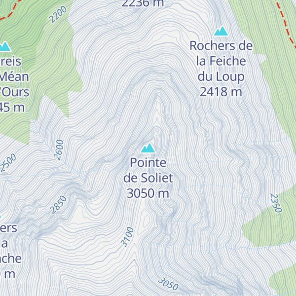 Map of Pointe de Soliet