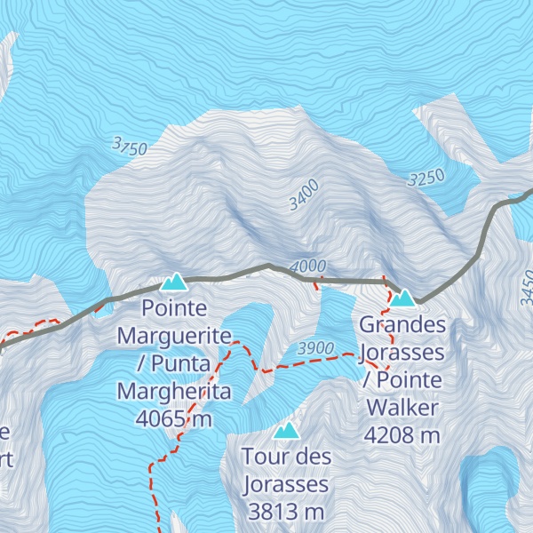 Map of Pointe Croz / Punta Croz