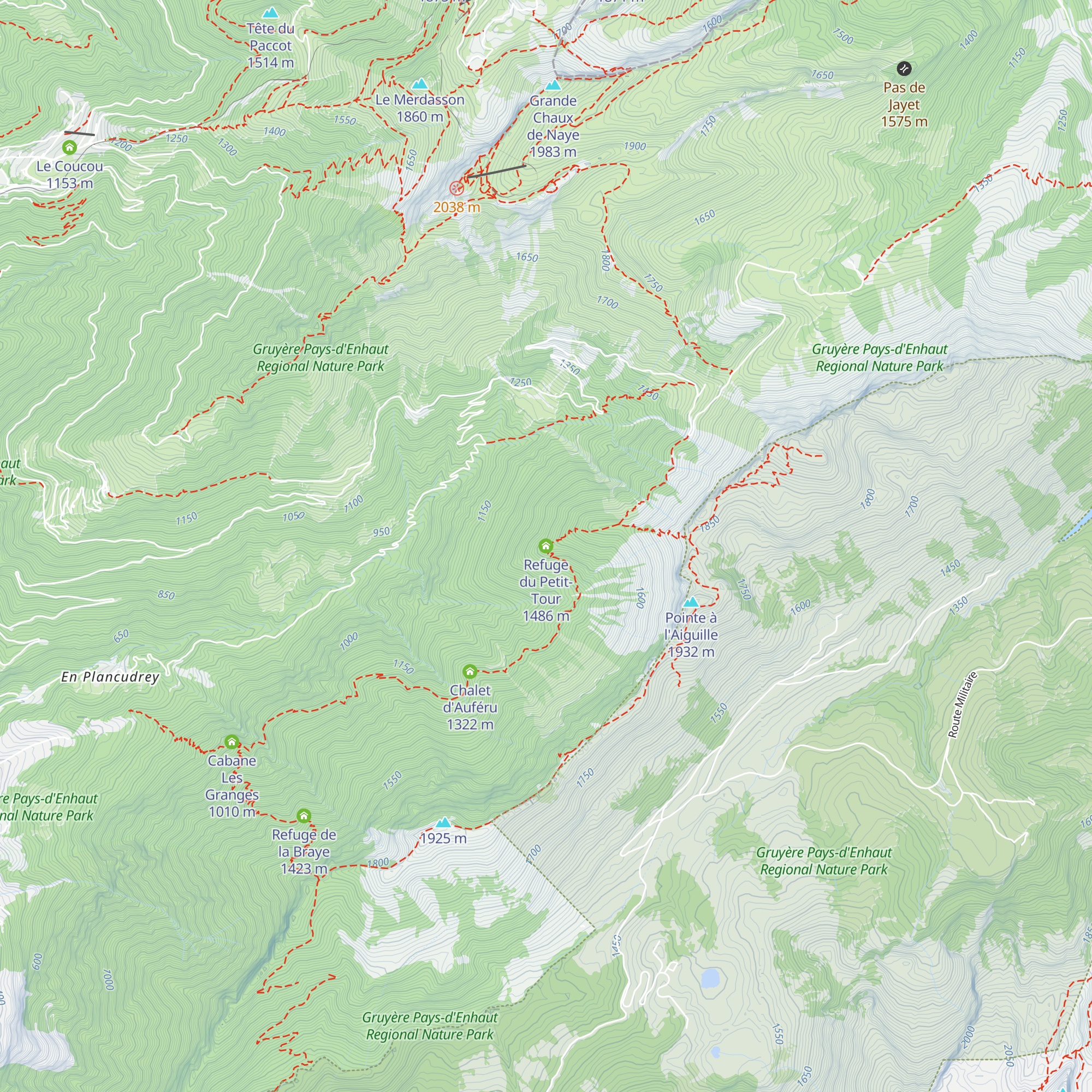 Refuge du Petit-Tour map
