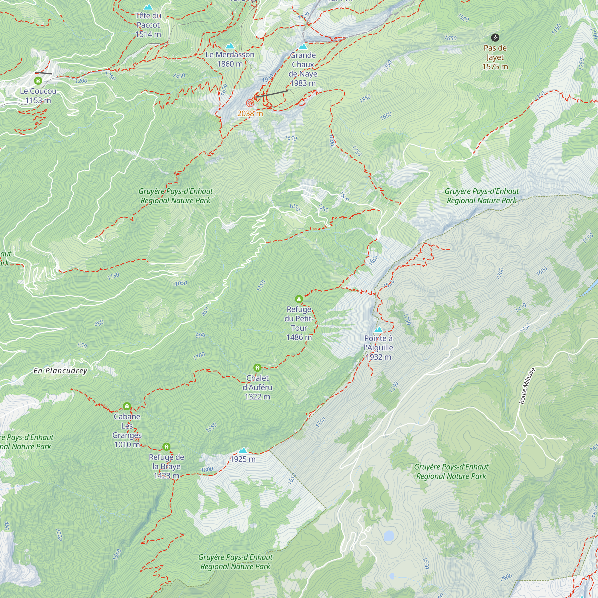 Refuge du Petit-Tour map