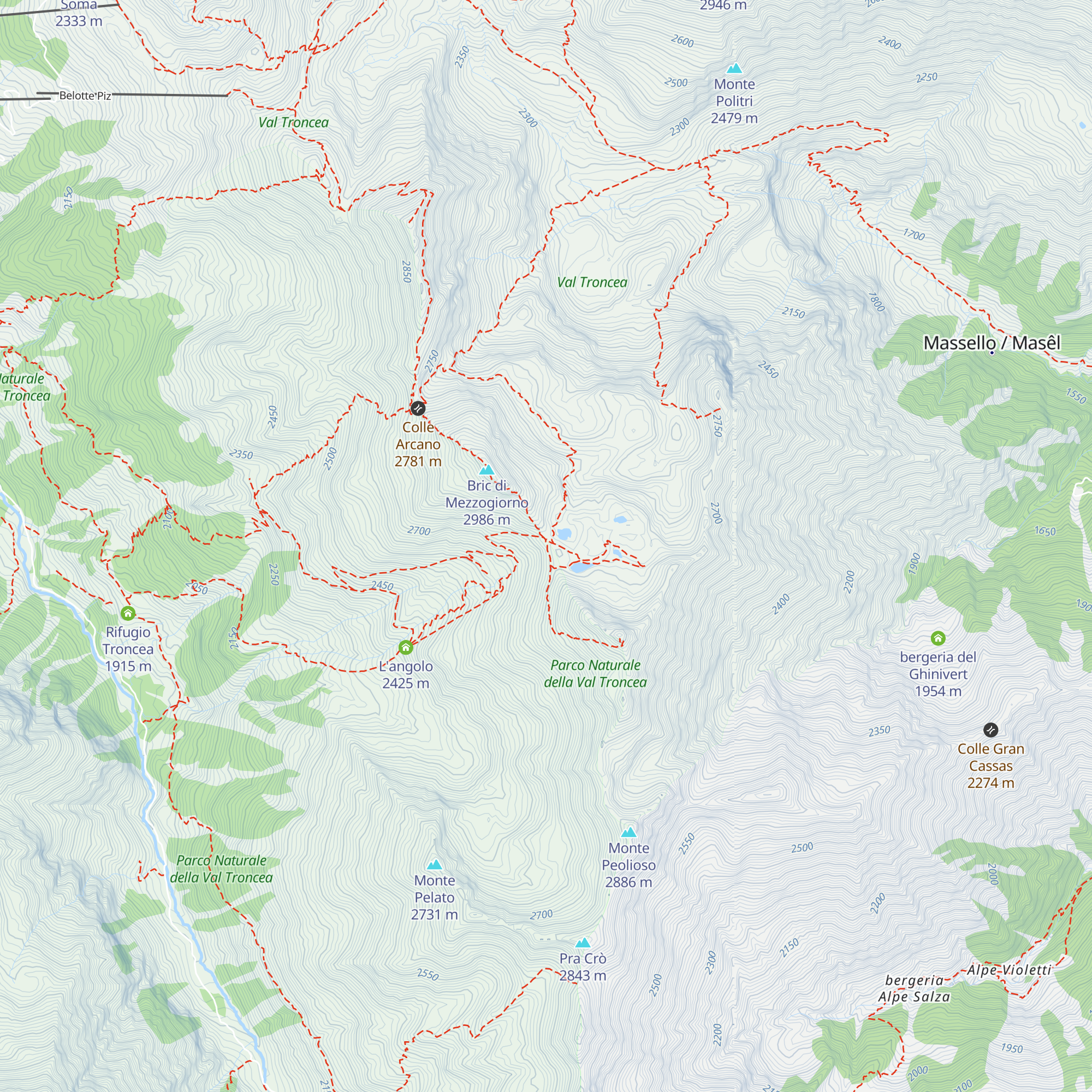 Rifugio non gestito del Beth map
