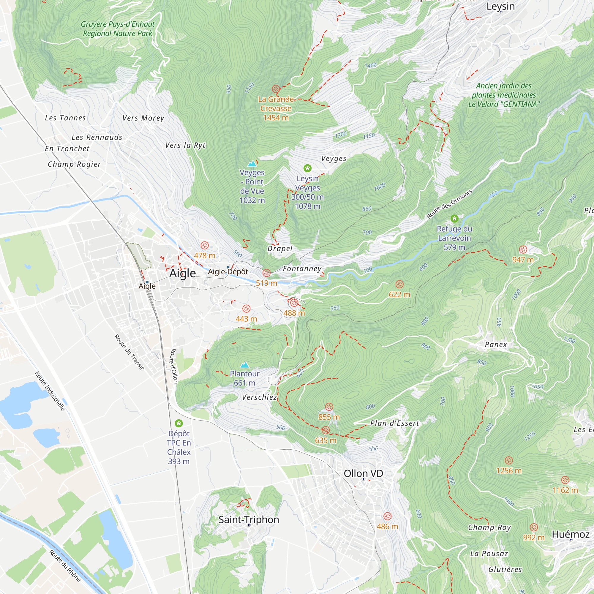 Refuge du Fahy map