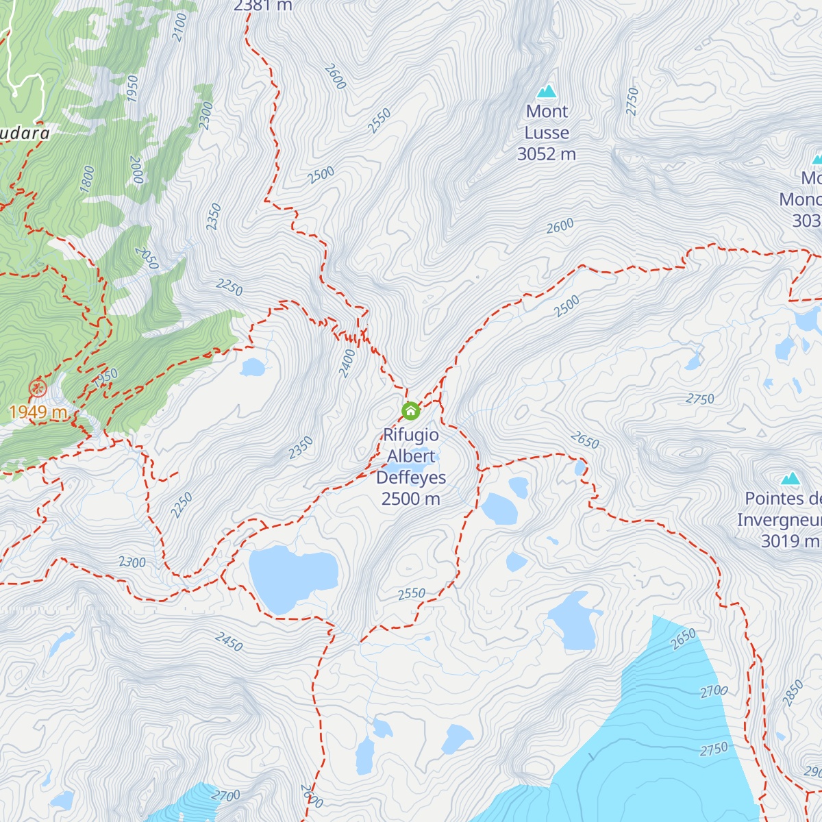 Rifugio Albert Deffeyes map