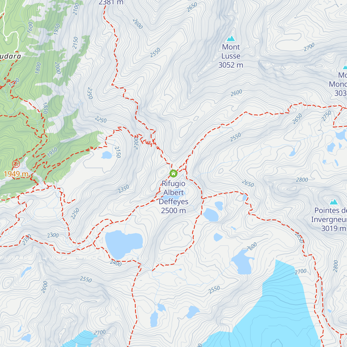 Rifugio Albert Deffeyes map