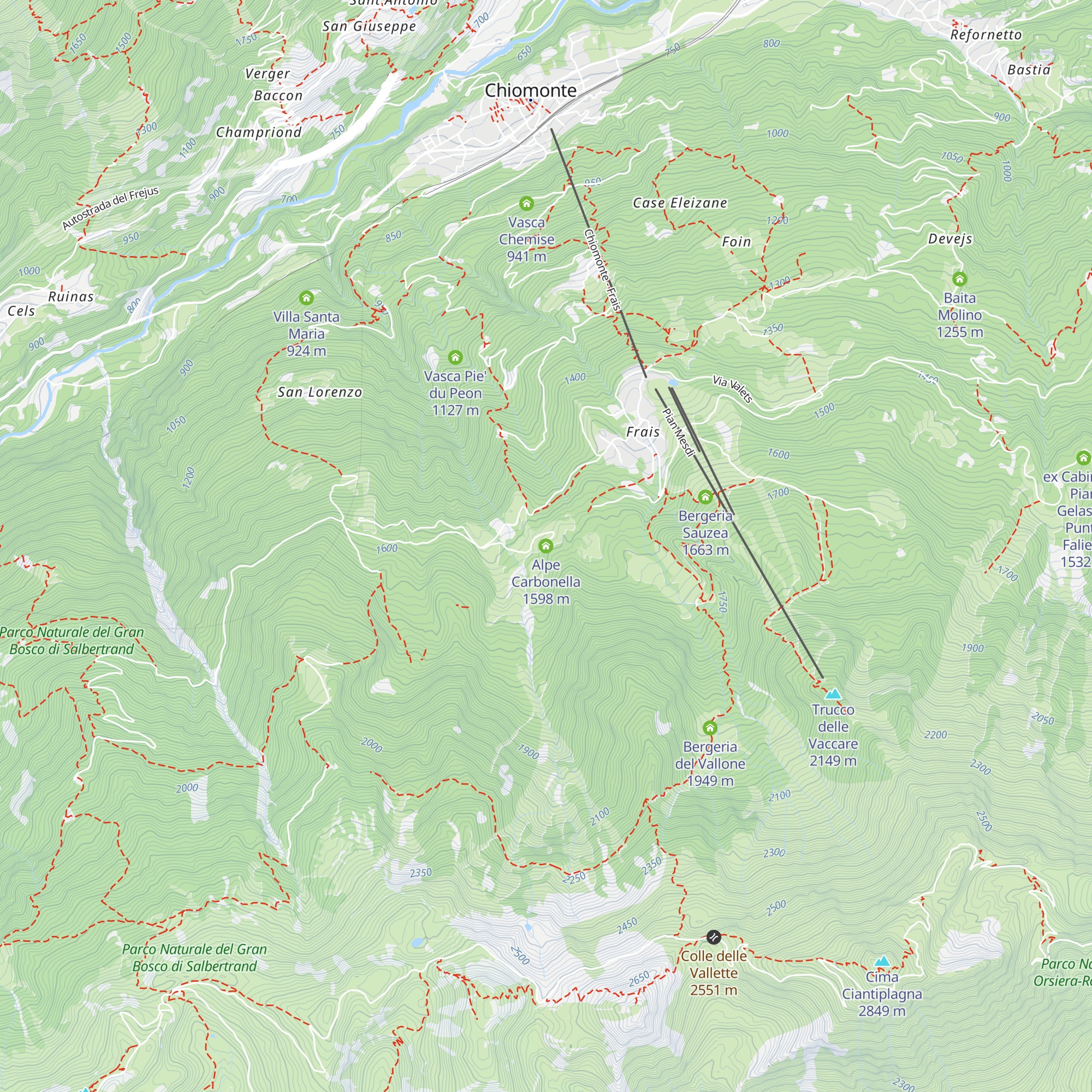 Alpe Carbonella map