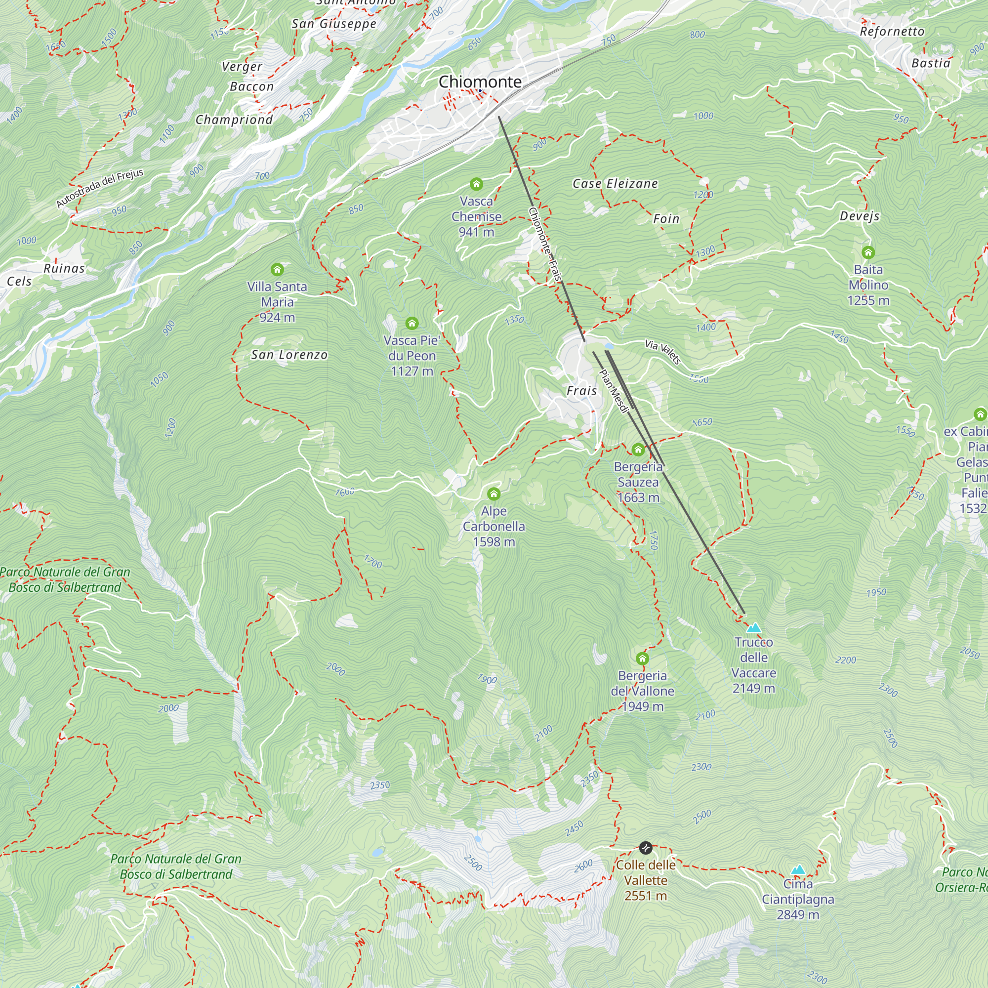 Alpe Carbonella map