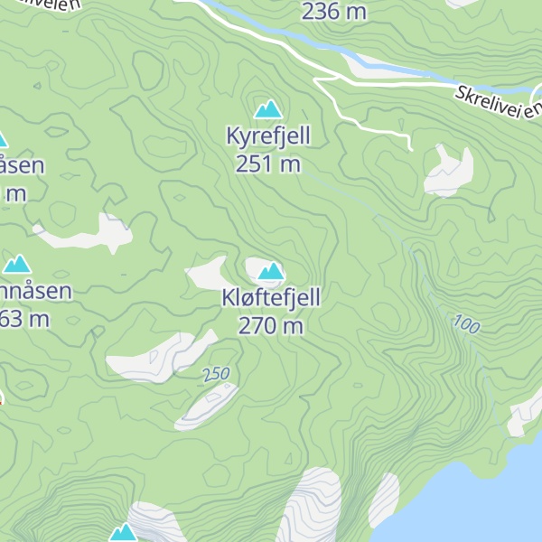 Map of Kløftefjell