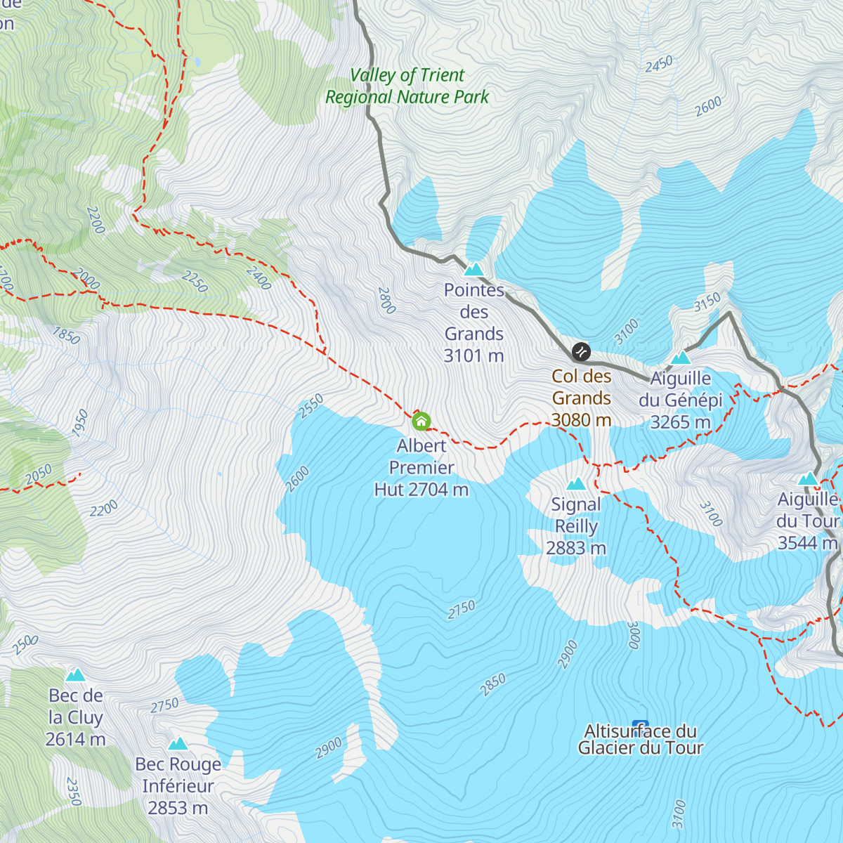 Albert Premier Hut map