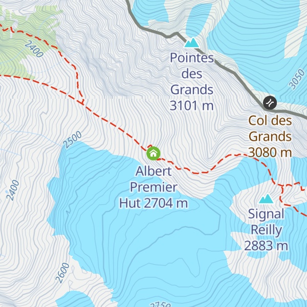 Map of Albert Premier Hut
