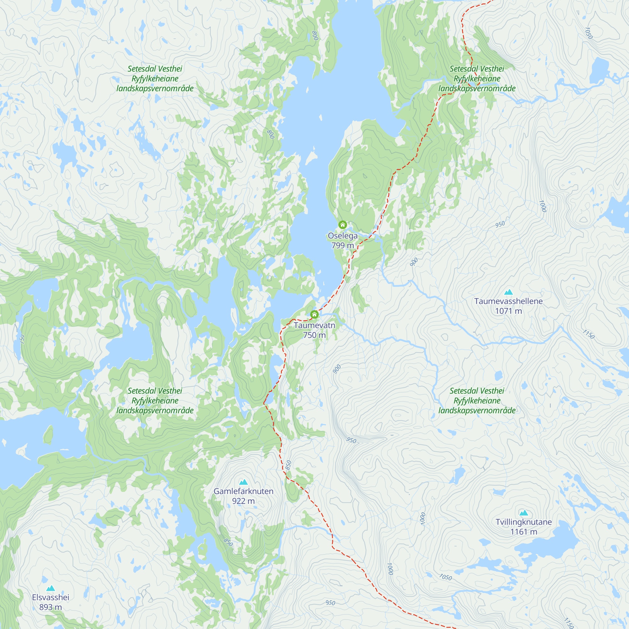 Taumevatn map