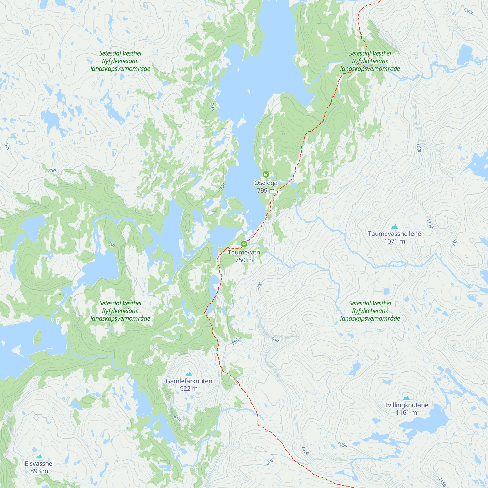 Taumevatn map