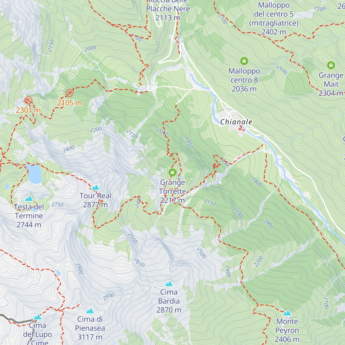 Grange Torrette map