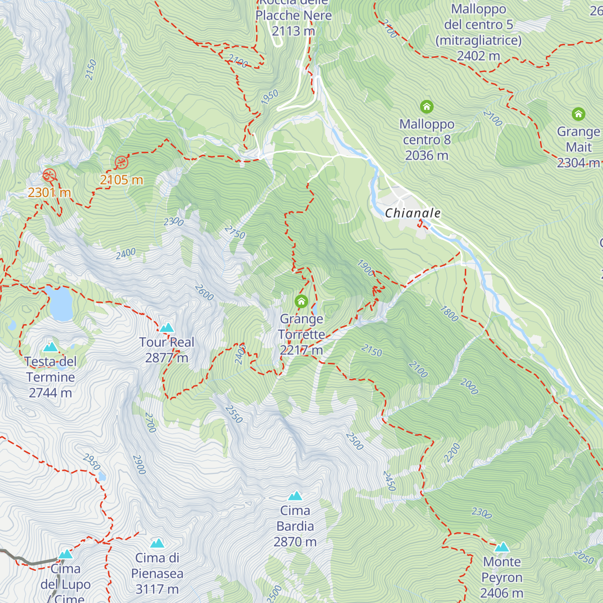 Grange Torrette map