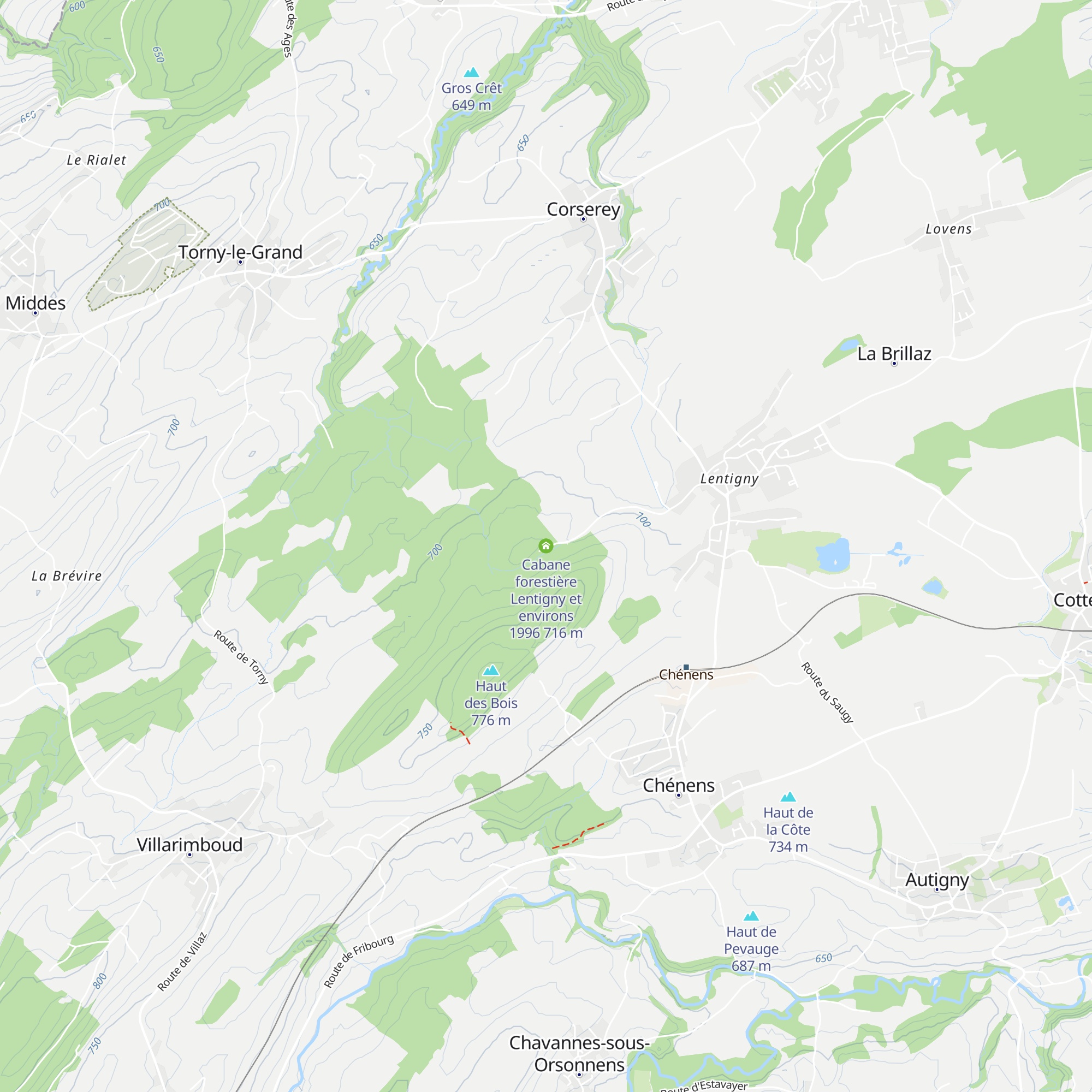 Cabane forestière Lentigny et environs 1996 map