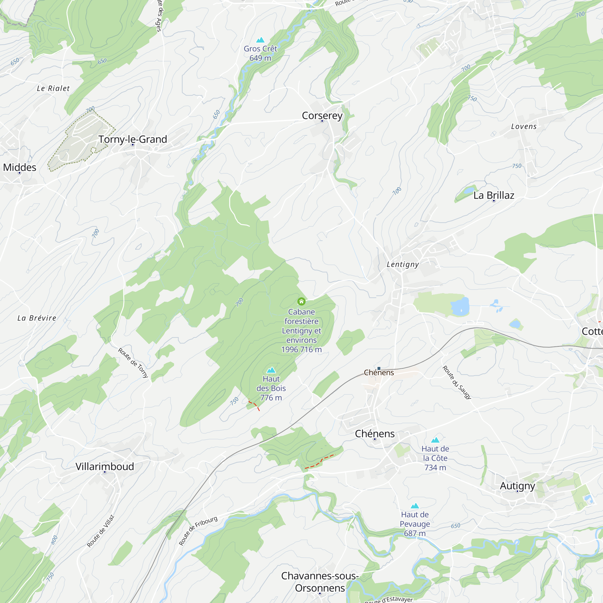 Cabane forestière Lentigny et environs 1996 map