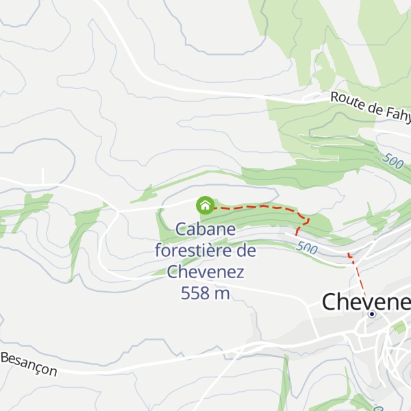 Map of Cabane forestière de Chevenez