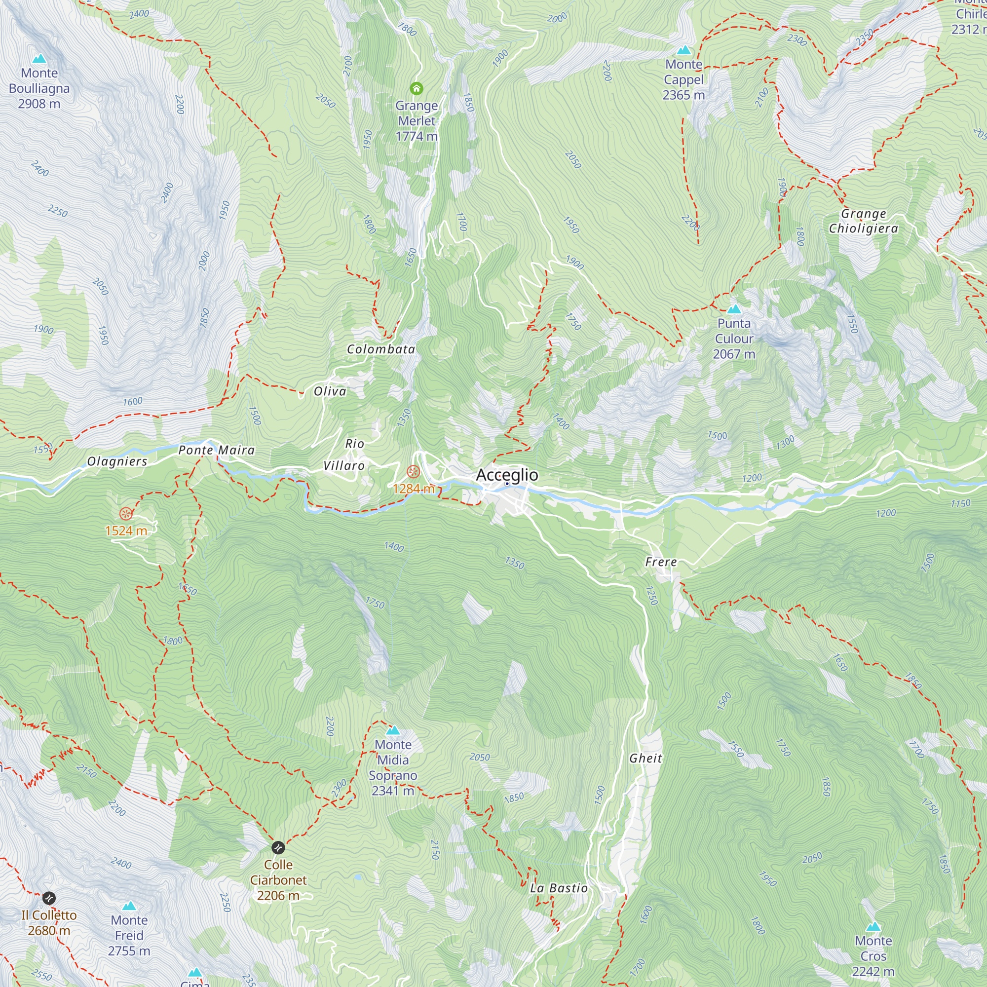 Hotel Alpi Cozie map