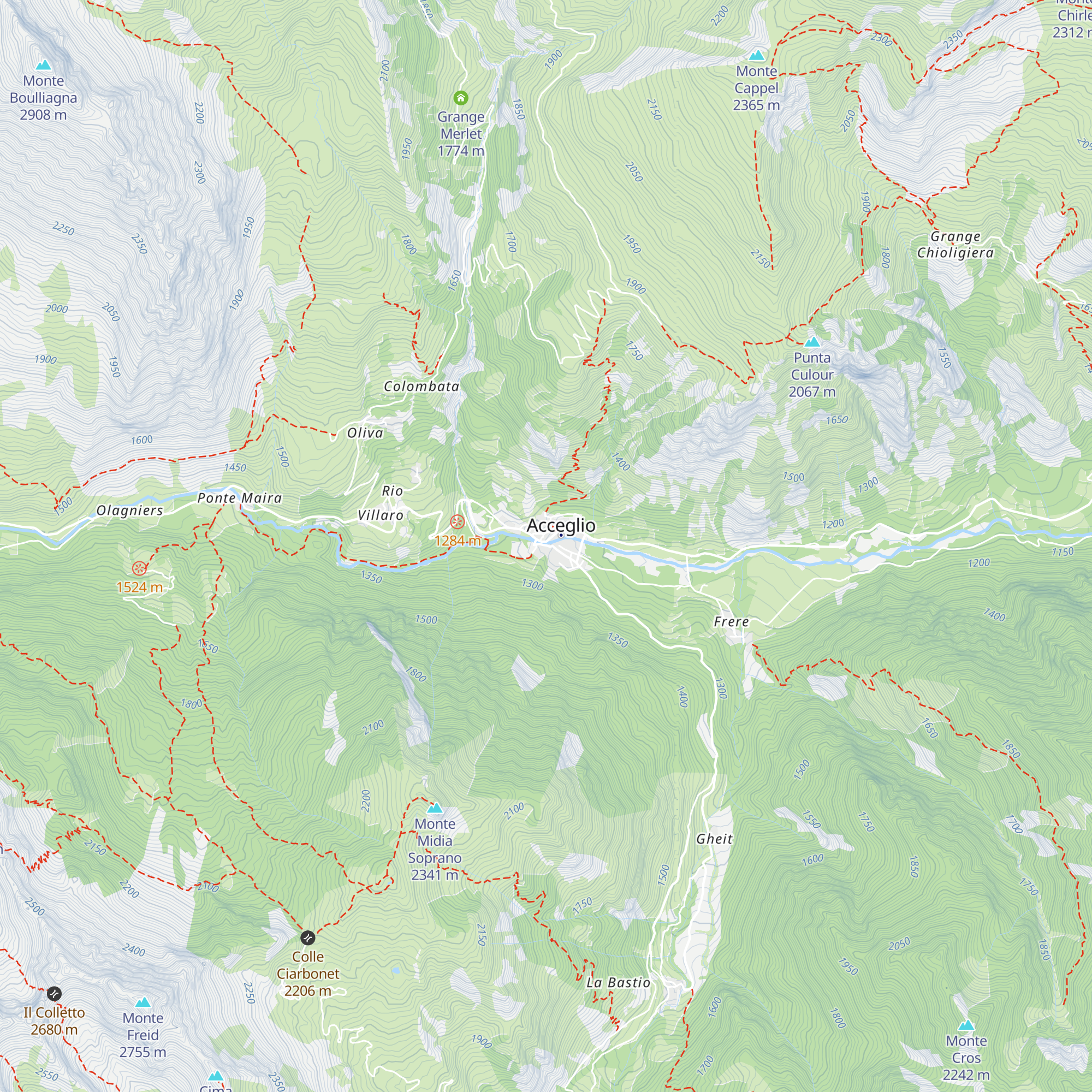 Hotel Alpi Cozie map