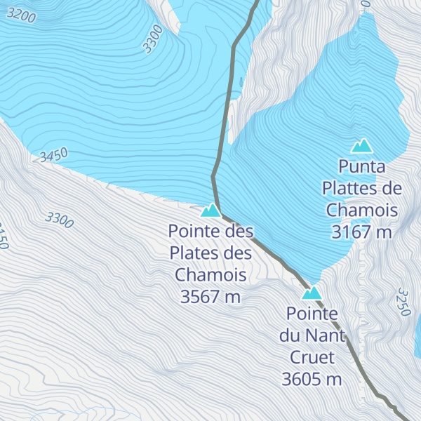 Map of Pointe des Plates des Chamois