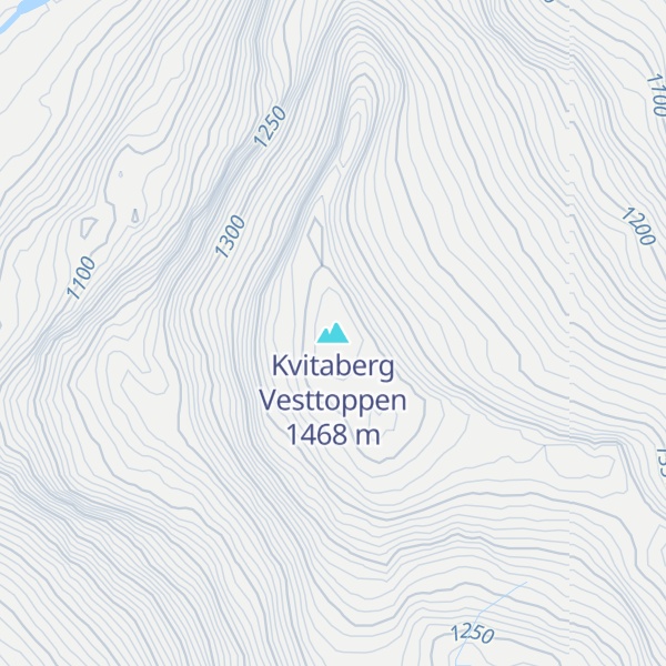 Map of Kvitaberg Vesttoppen