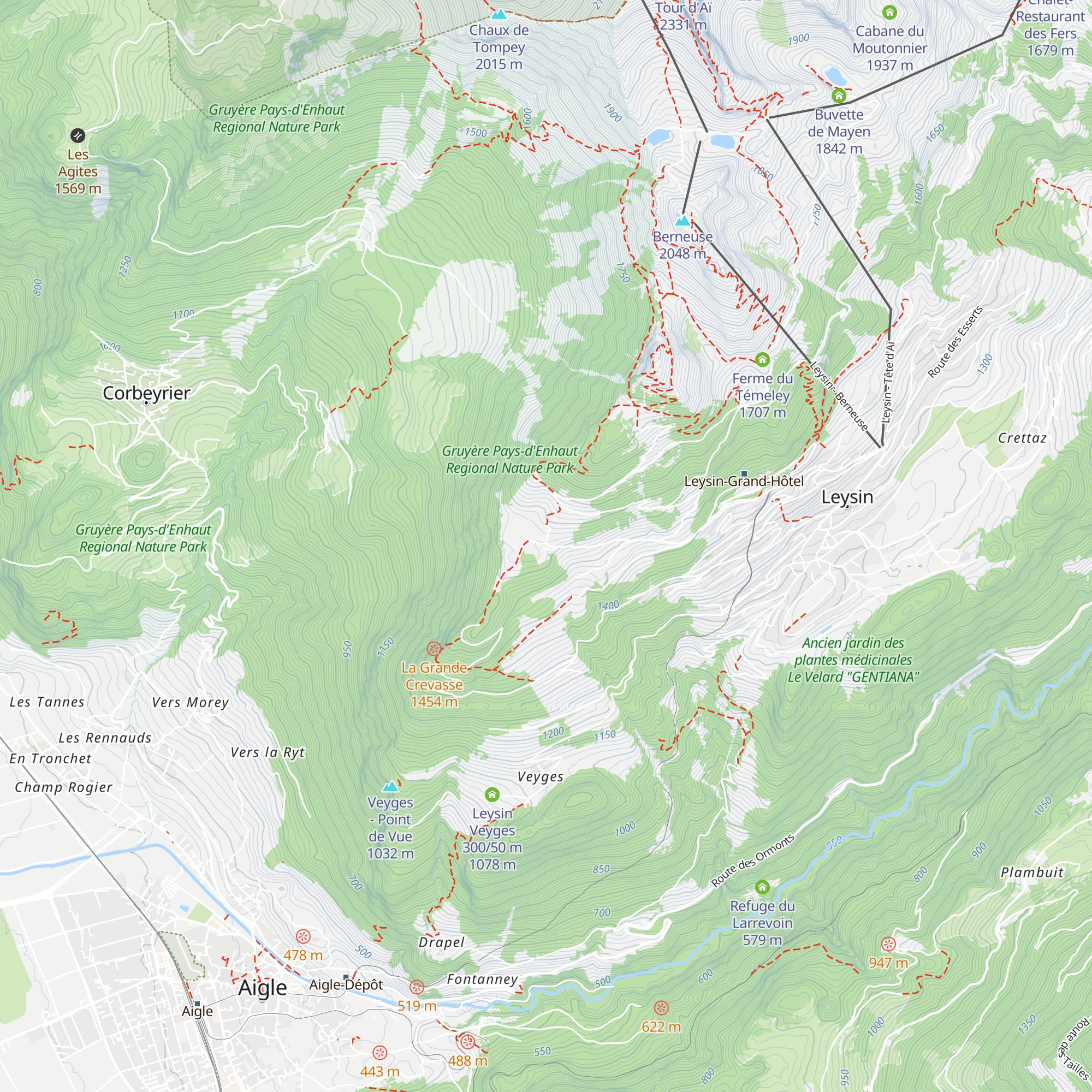 Chalet-Restaurant de Prafandaz map