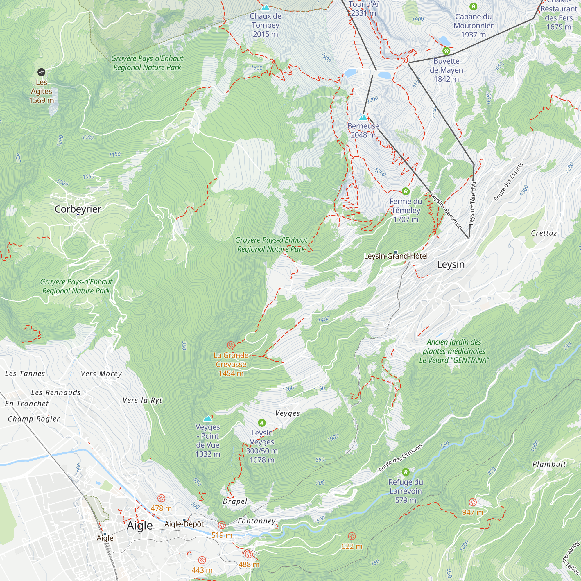 Chalet-Restaurant de Prafandaz map