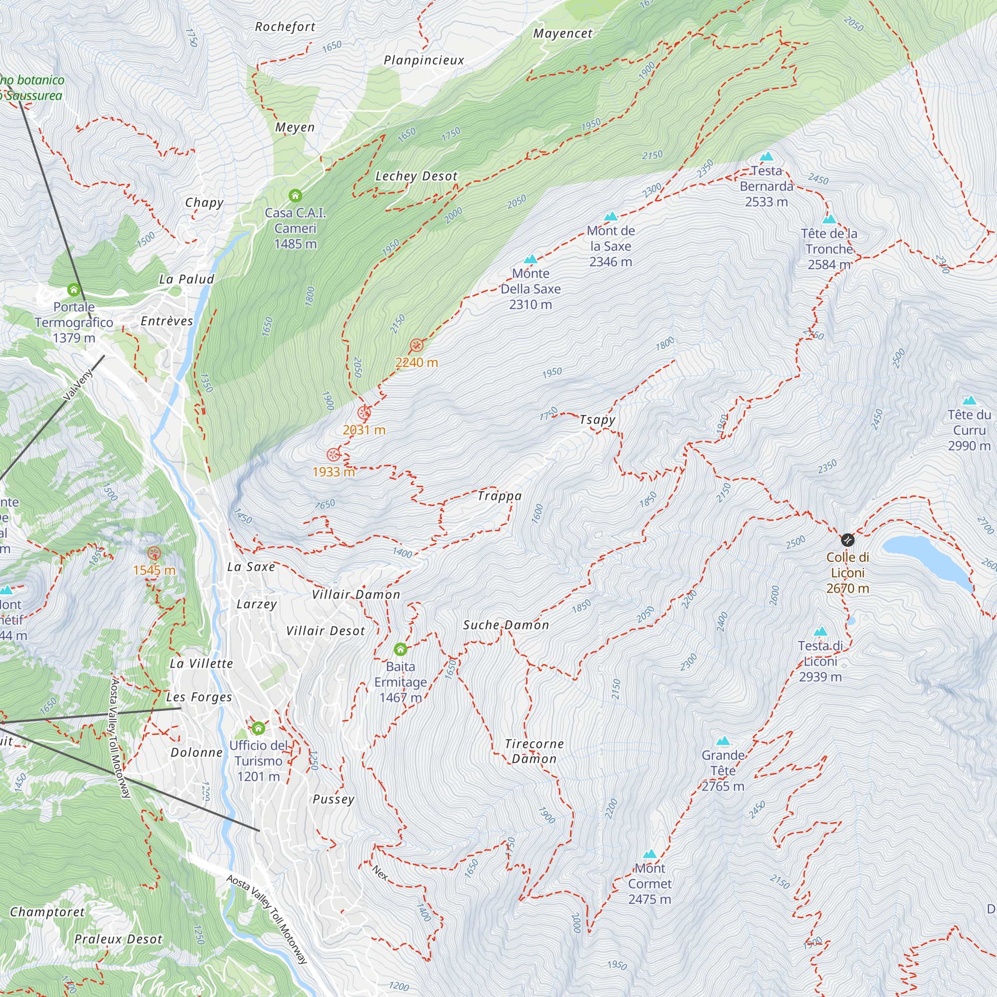 Baita Courmayeur map