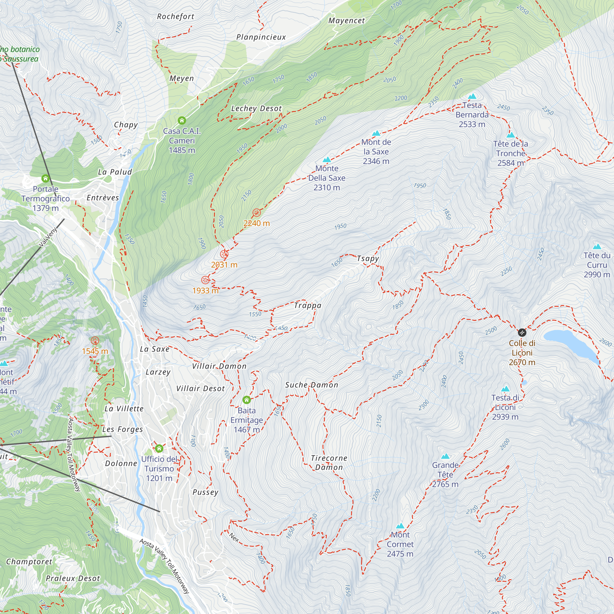 Baita Courmayeur map