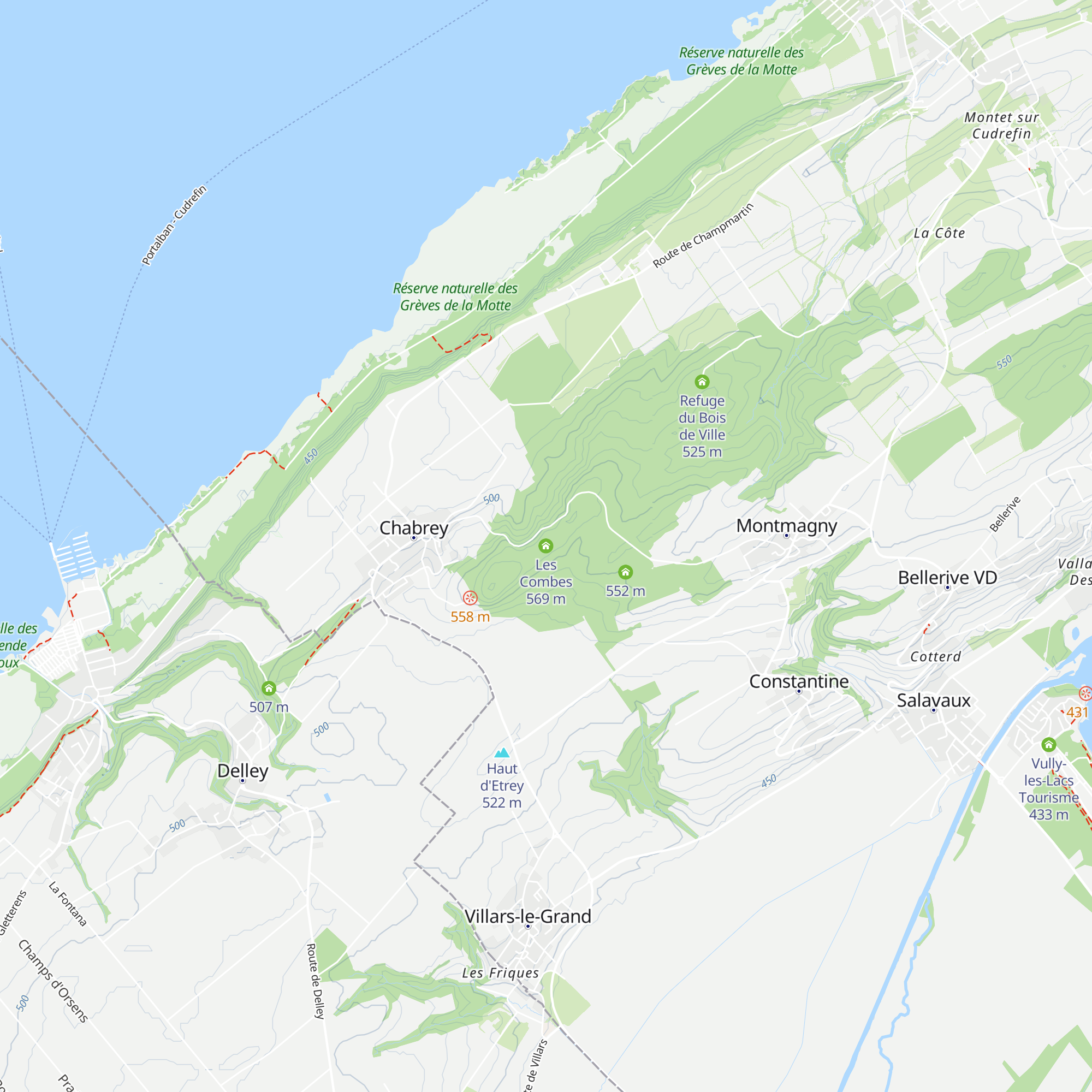 Les Combes map