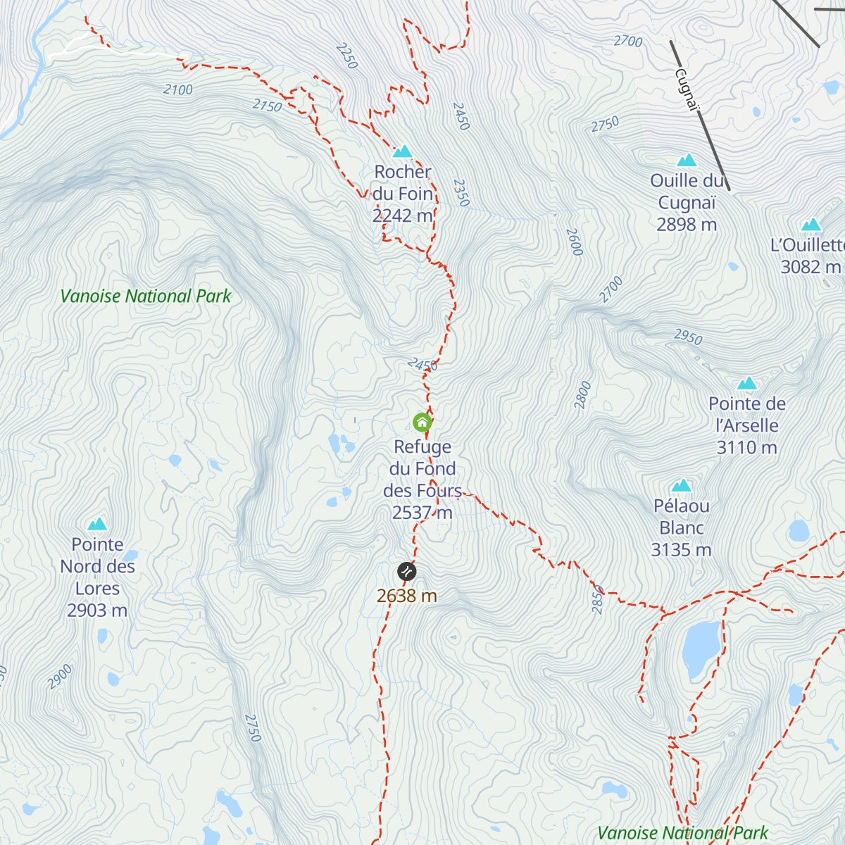 Refuge du Fond des Fours map