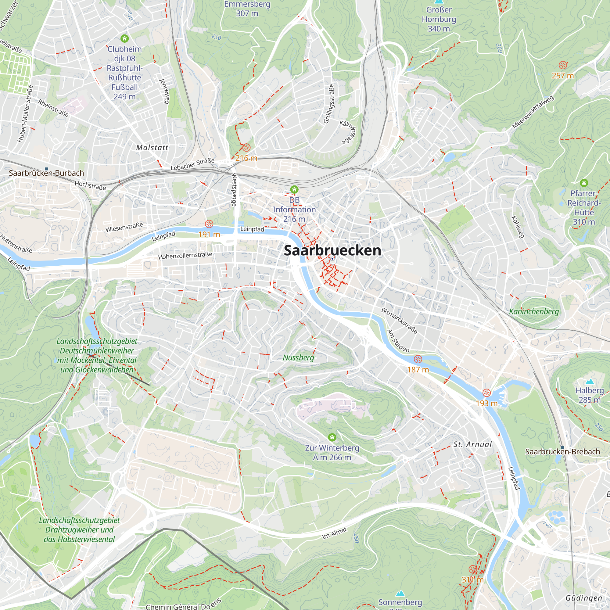 Tourist Info Saarbrücker Schloss map