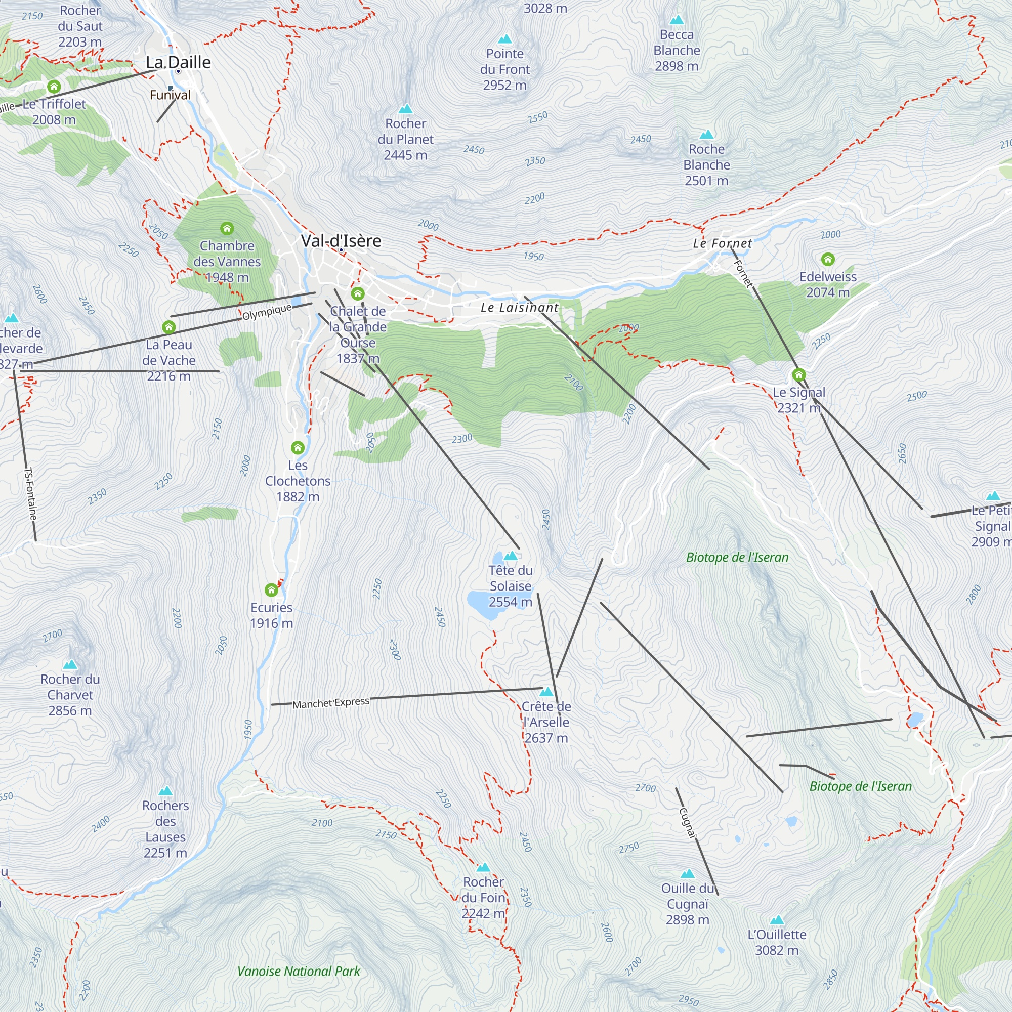 Le Refuge de Solaise map