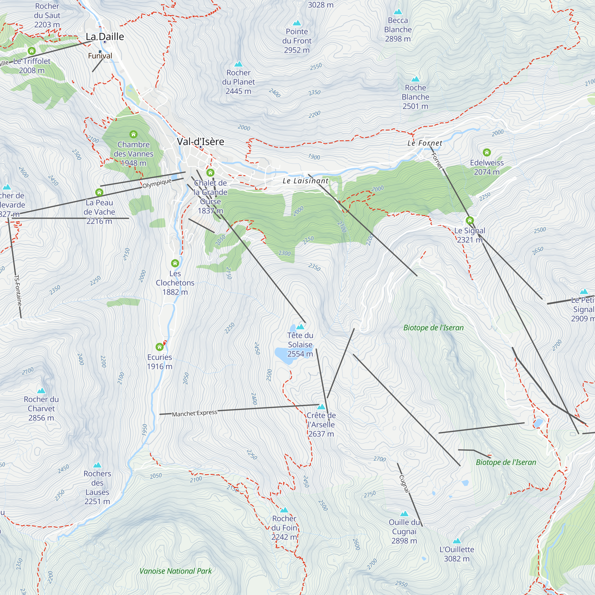 Le Refuge de Solaise map