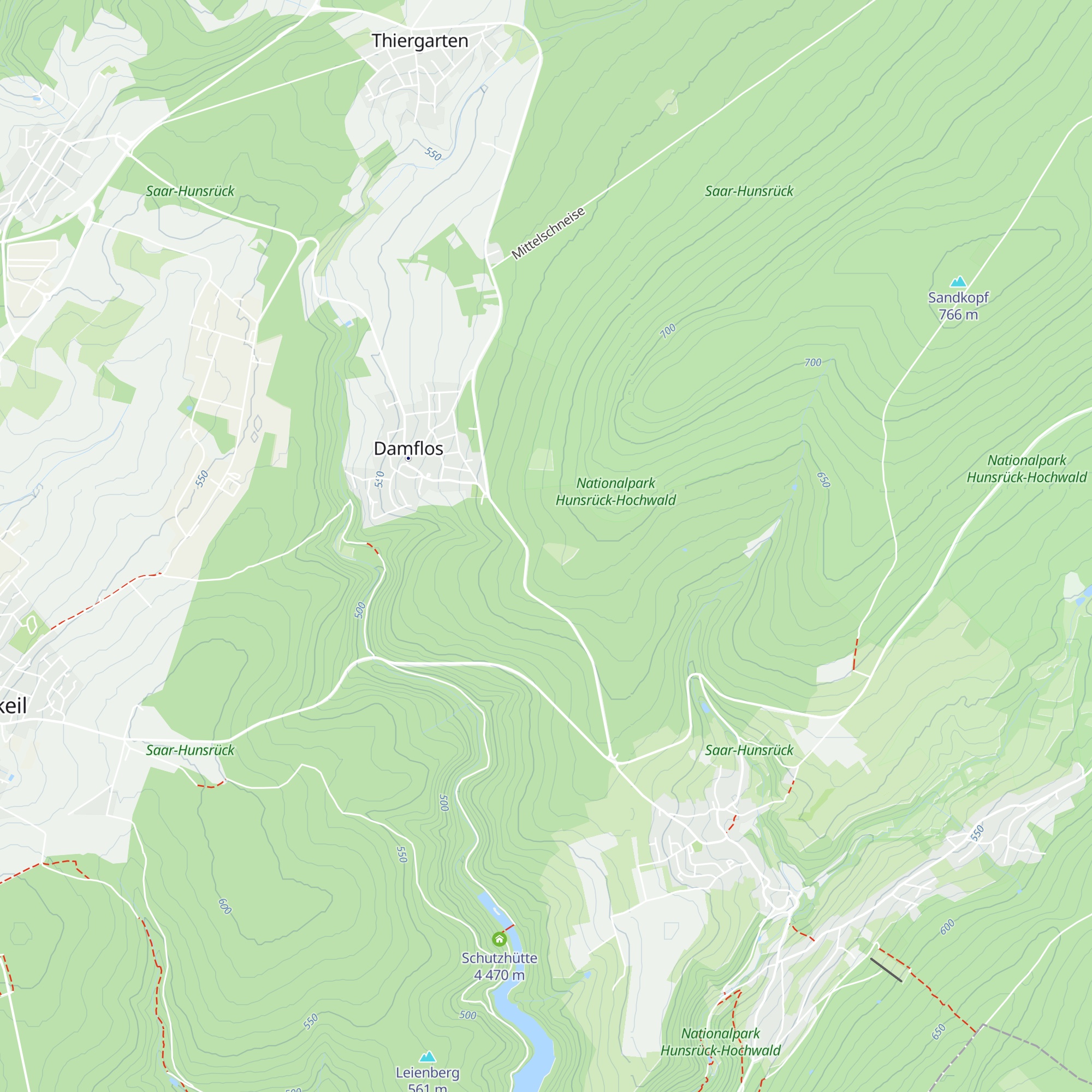 Waldhütte Damflos map