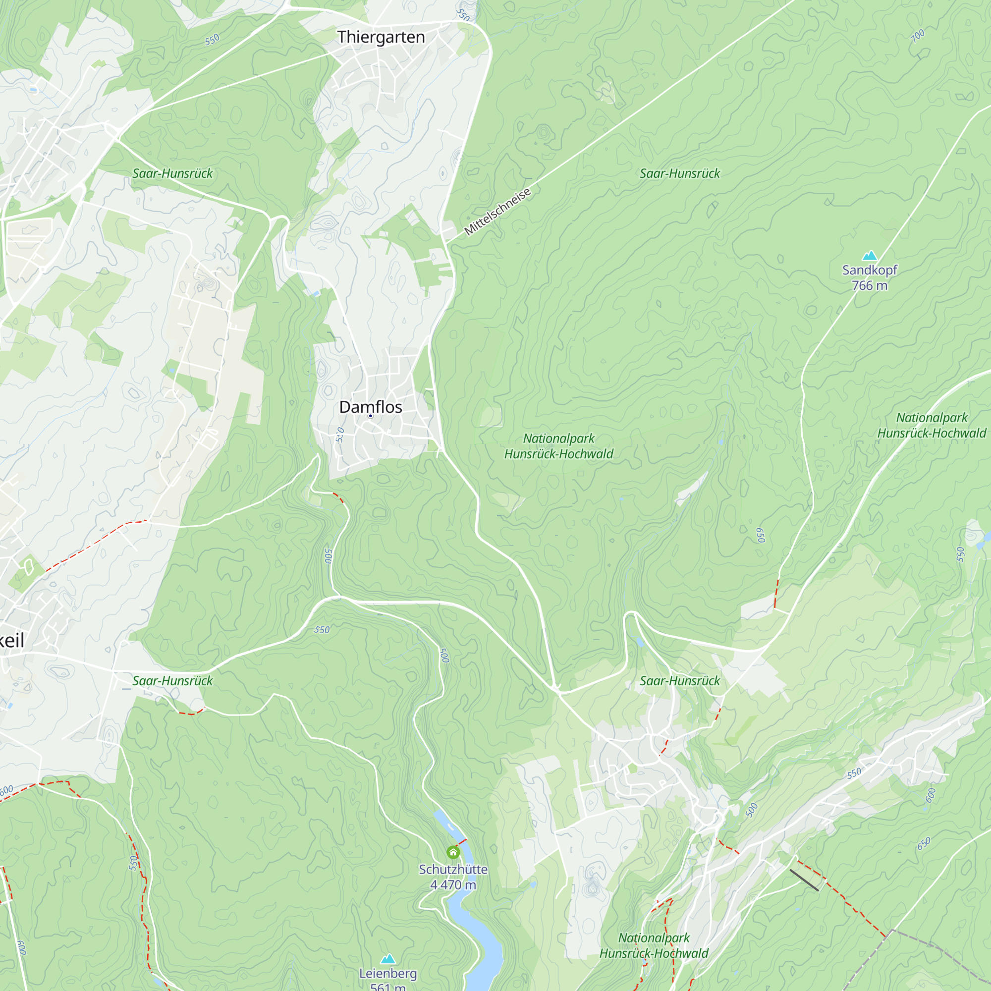 Waldhütte Damflos map