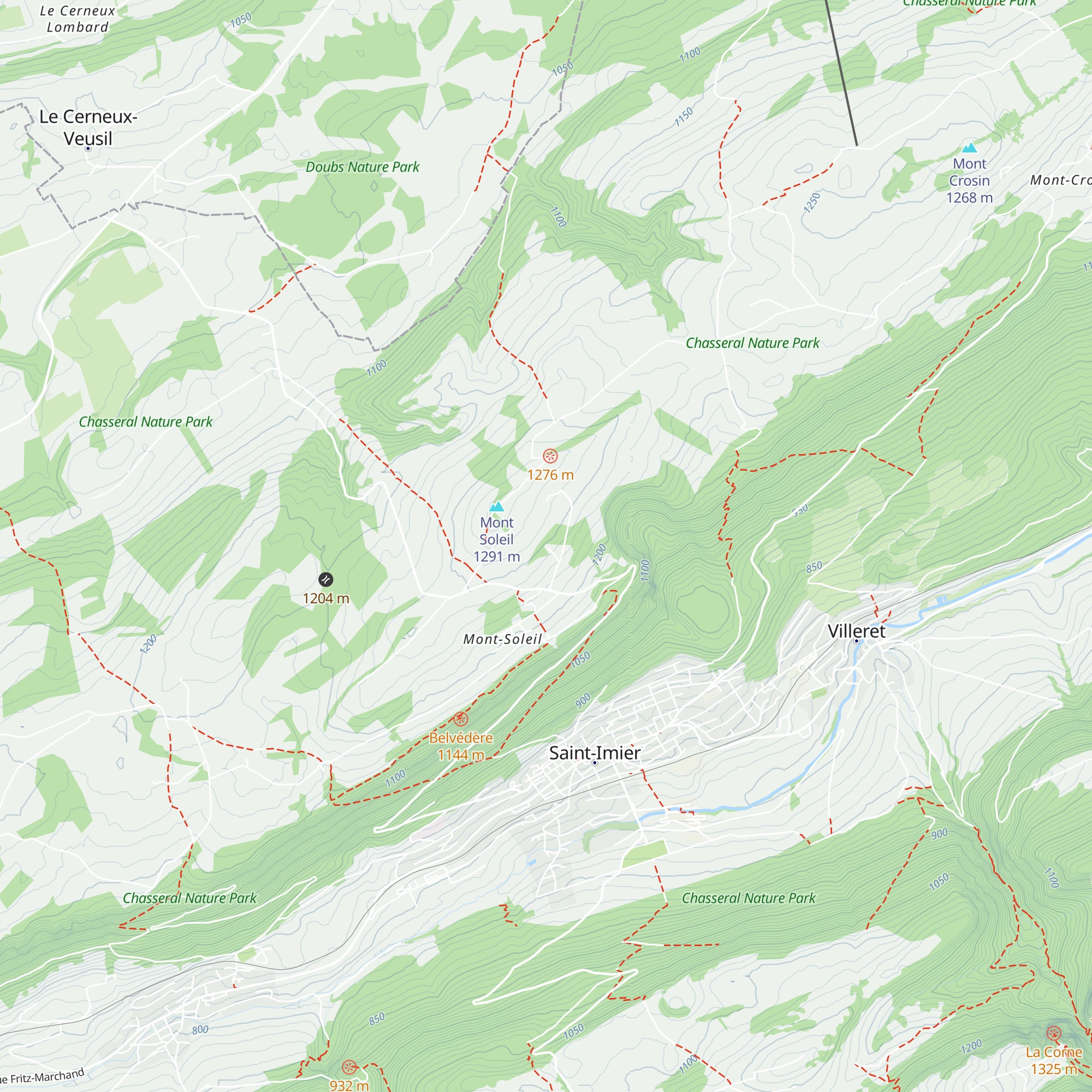 Chalet de Mont-Soleil map