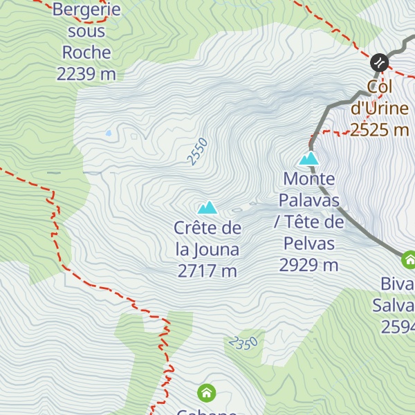 Map of Crête de la Jouna