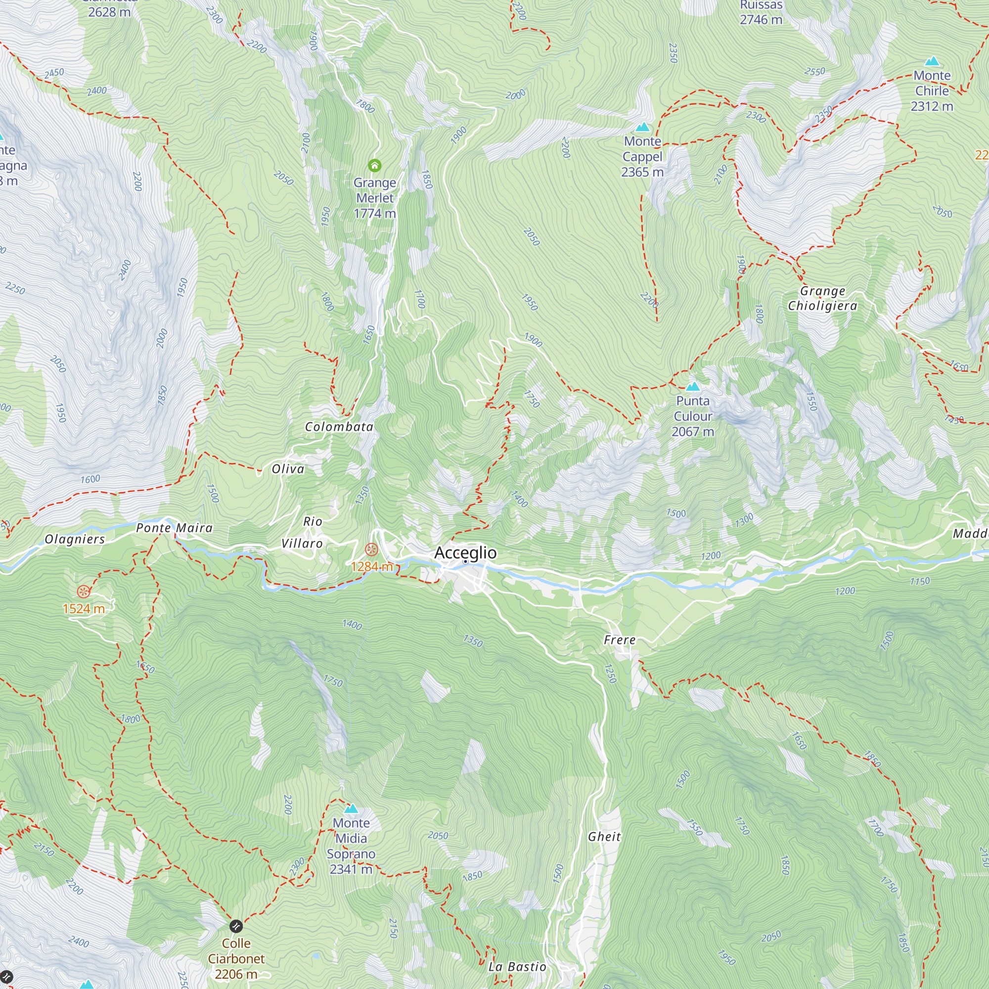 Grangia Mongardino map