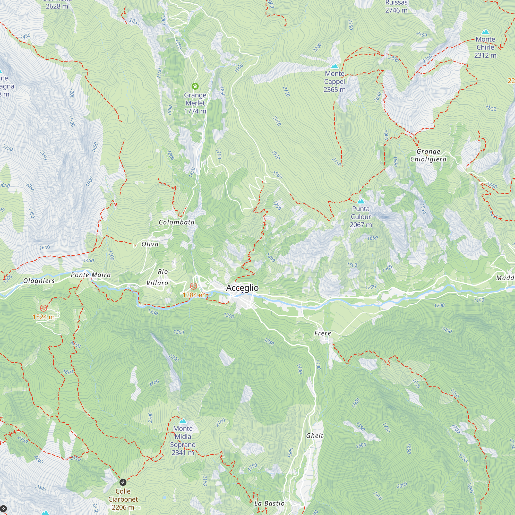 Grangia Mongardino map