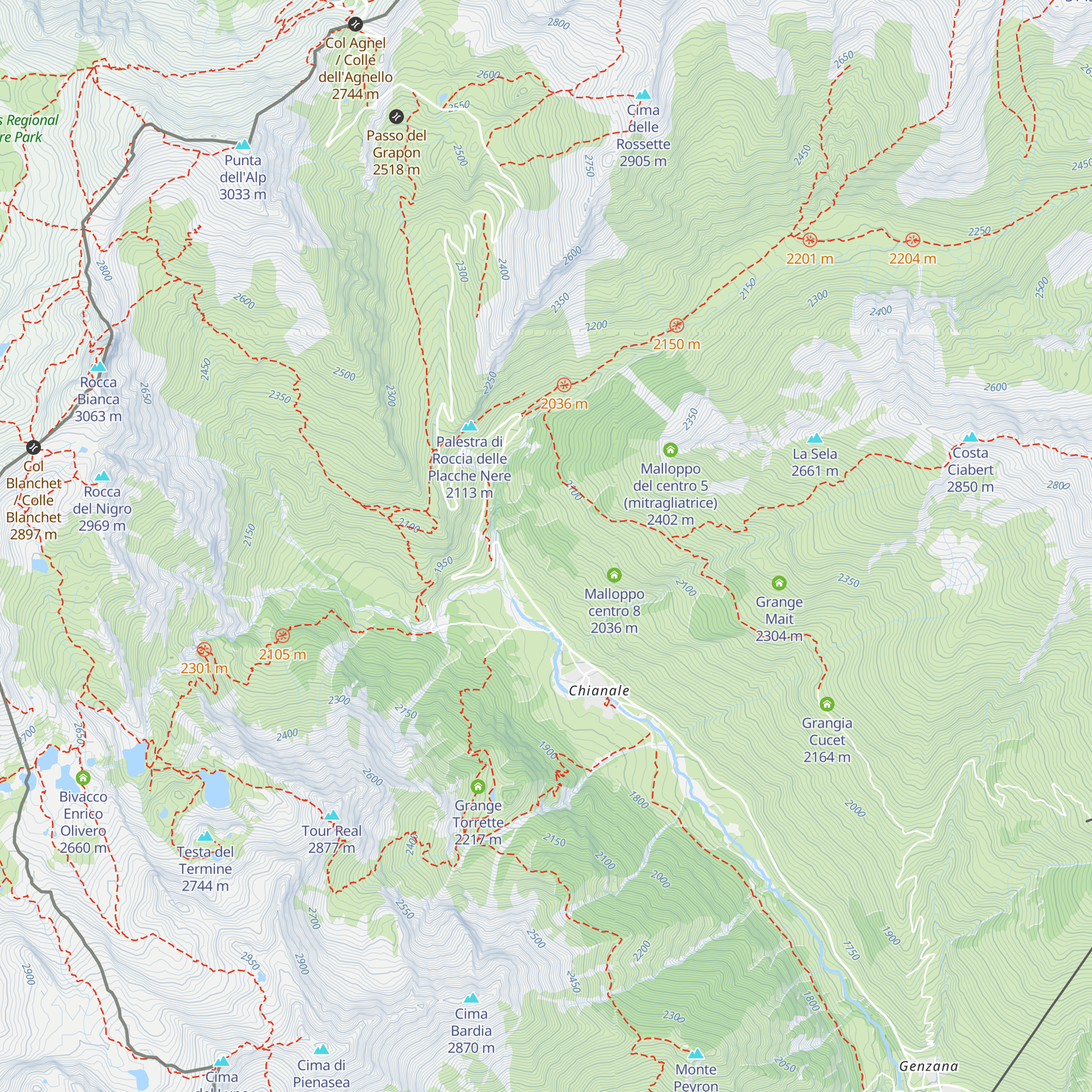 Grangie del Pategun map