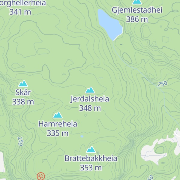 Map of Jerdalsheia
