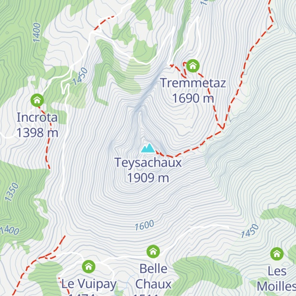 Map of Teysachaux