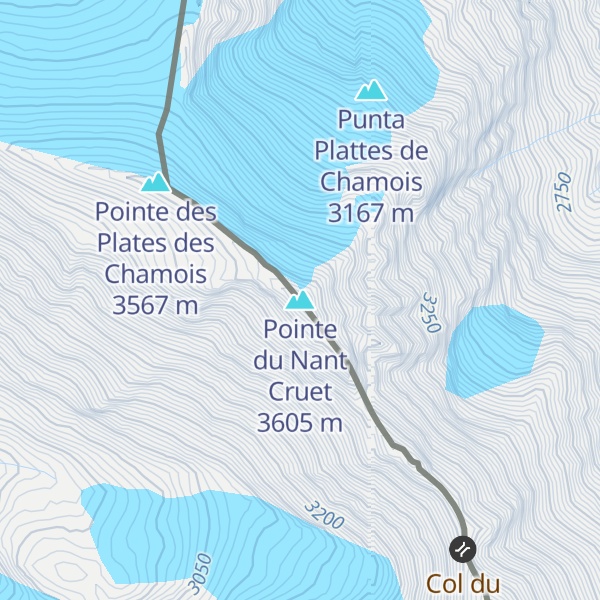 Map of Pointe du Nant Cruet