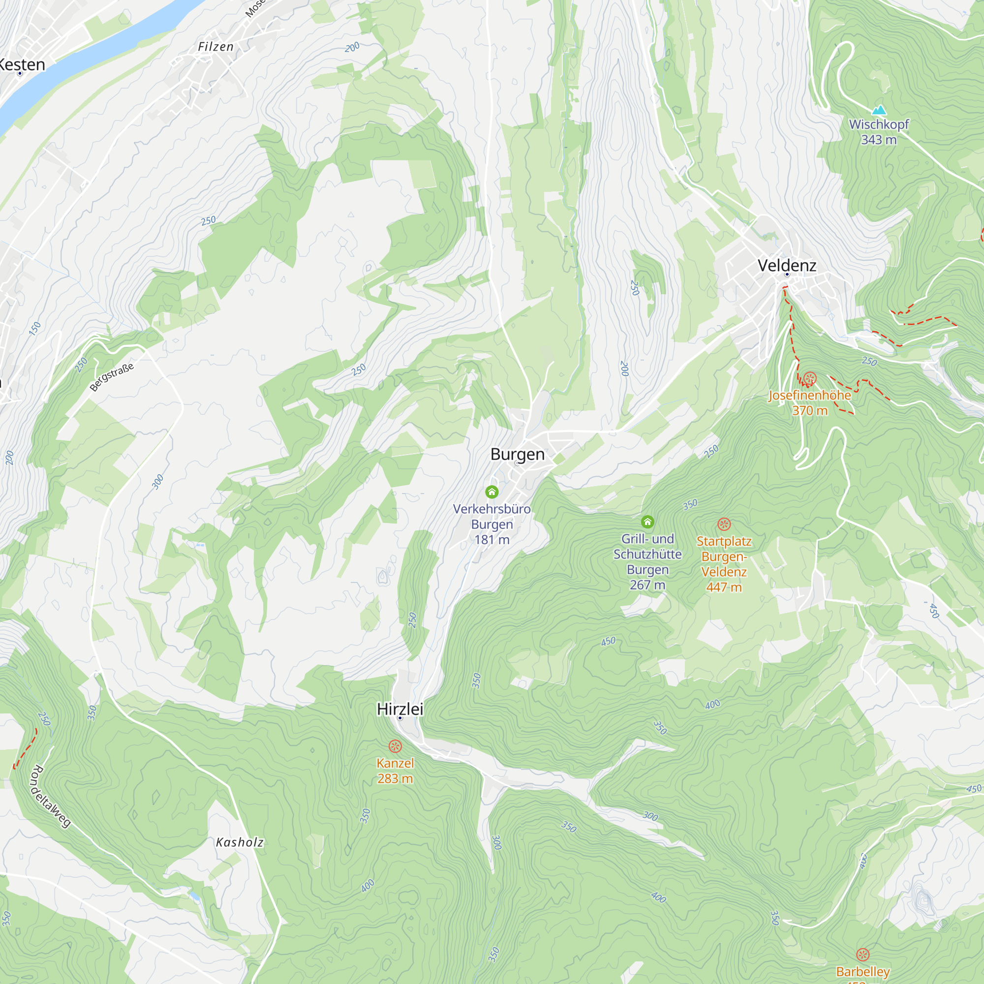 Verkehrsbüro Burgen map