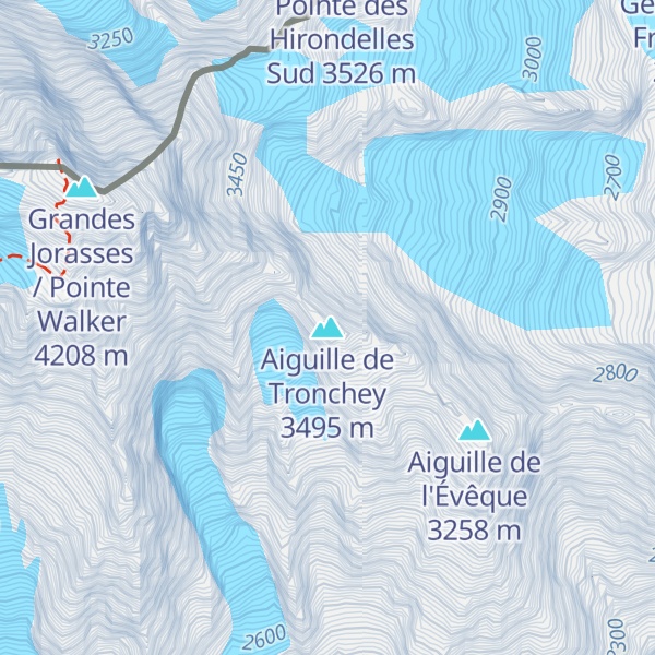 Map of Aiguille de Tronchey