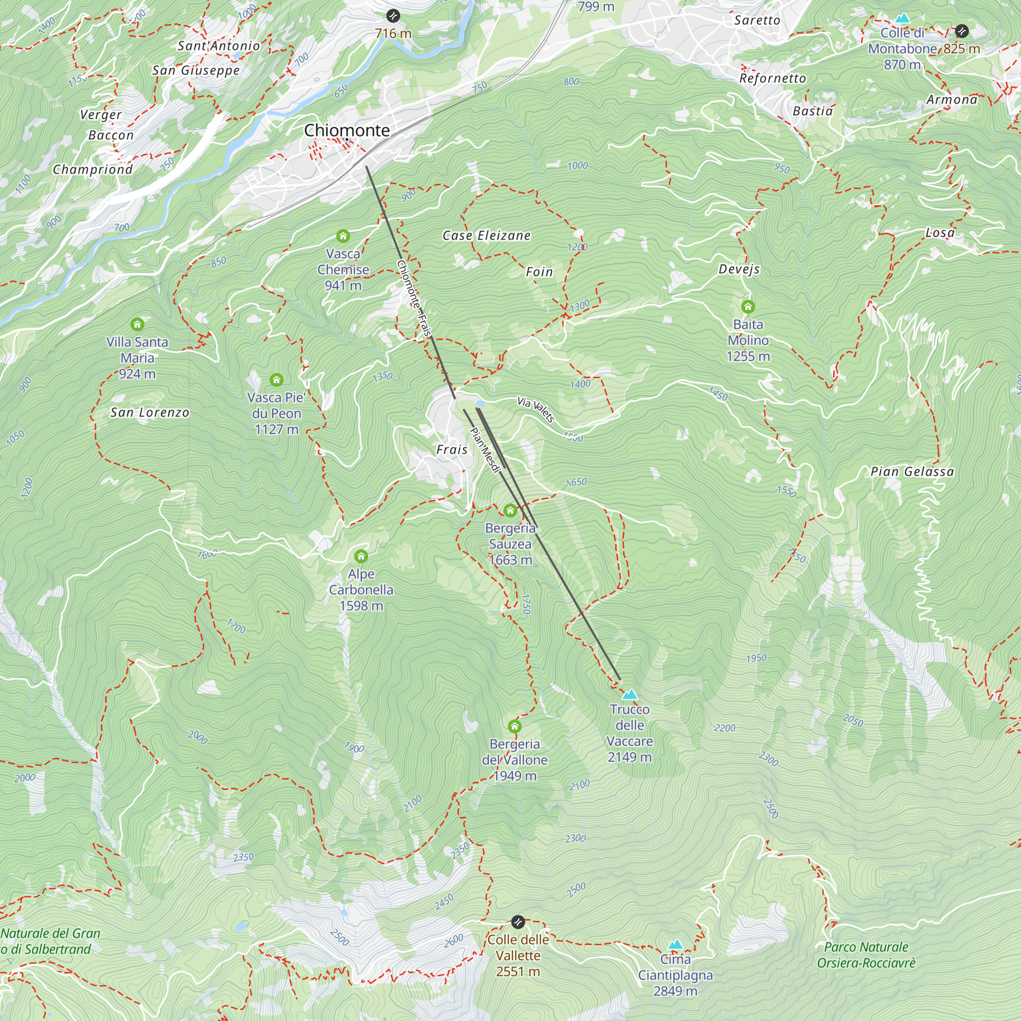 Bergeria Sauzea map