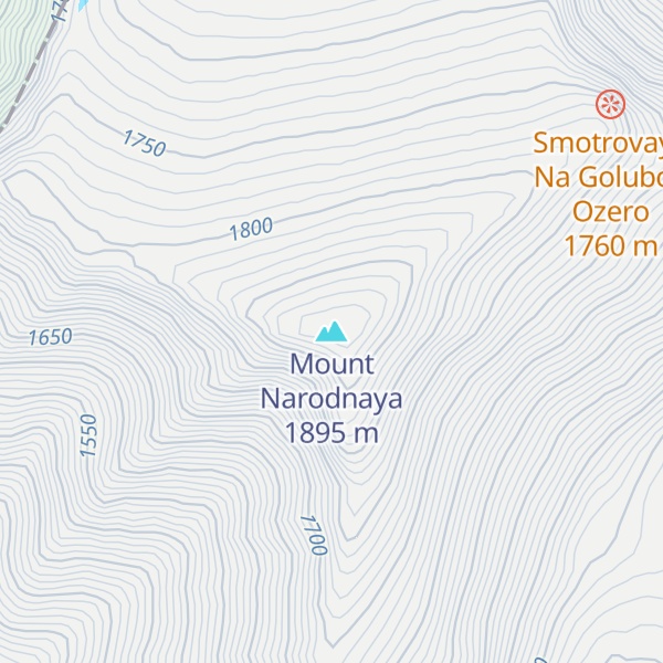 Map of Mount Narodnaya