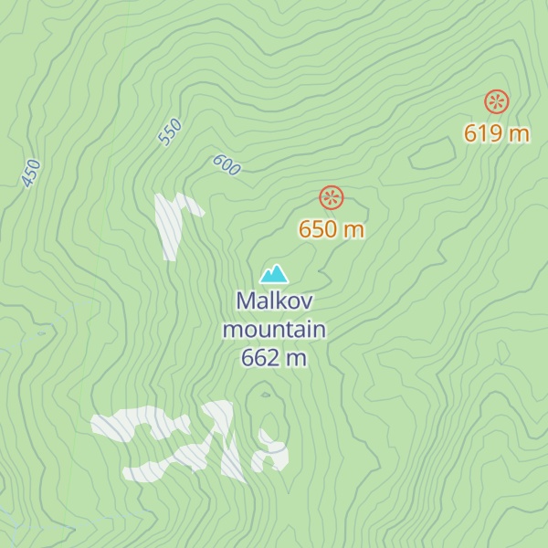 Map of Malkov mountain
