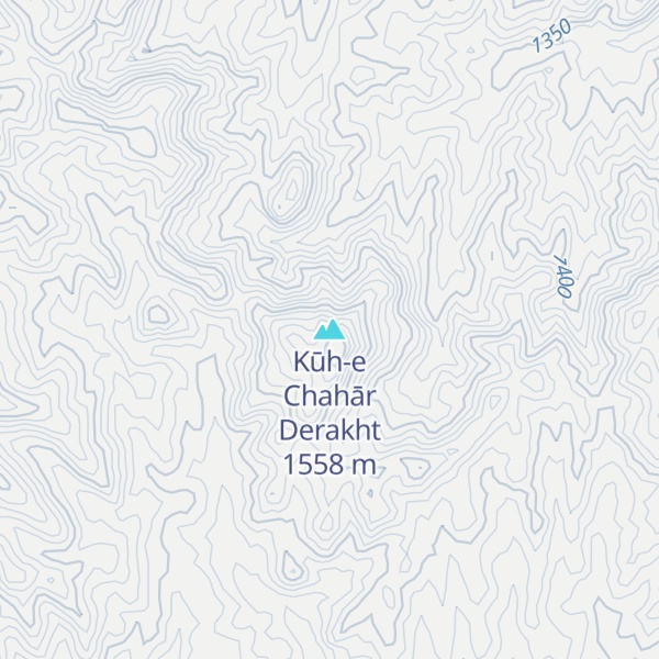 Map of Kūh-e Chahār Derakht